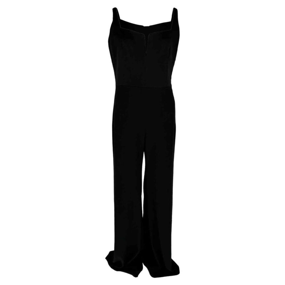 Galvan London Wide Leg Corset Jumpsuit in Black Triacetate